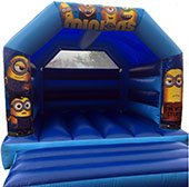 a blue Minnions themed Bouncy Castle