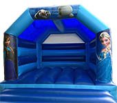 a blue Frozen themed Bouncy Castle